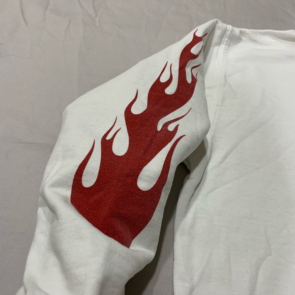 Brandy Melville White Ted Flame Christy Hoodie - Picture 6 of 8